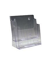 Acrylic Brochure Holder Table/Wall Mount 2 Tier A4 230 x 260 mm