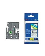 Brother P-touch 9mm TZ-121 Laminated Tape, 8 m, Black on Clear
