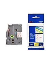 Brother P-touch 9mm TZ-222 Laminated Tape, 8 m, Red on White