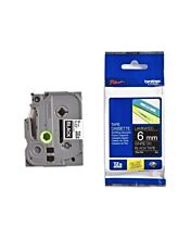 Brother P-touch 6mm TZ-315 Laminated Tape, 8 m, White on Black