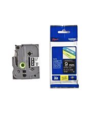 Brother P-touch 9mm TZ-325 Laminated Tape, 8 m, White on Black