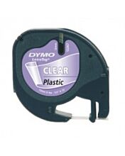 Dymo LetraTag Plastic Tape, 12mm X 4m, Clear - 12267