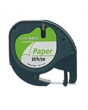 Dymo LetraTag Tape, 12mm X 4m, Paper White