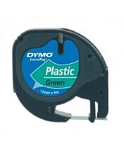 Dymo LetraTag Plastic Tape, 12mm X 4m, Green - 91204
