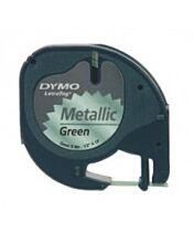 Dymo LetraTag Plastic Tape, 12mm X 4m, Metallic Green - 91209