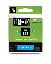 Dymo 45021 White on Black - 1/2" Tape