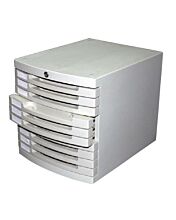 Partner 10 Drawer Cabinet with Lock, Grey, PT-28K
