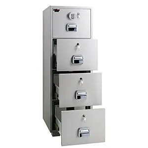 Eagle SF-680-4EKK Fire Resistant Filing Cabinet, 4 Drawers, Digital With Key Lock Each Drawer