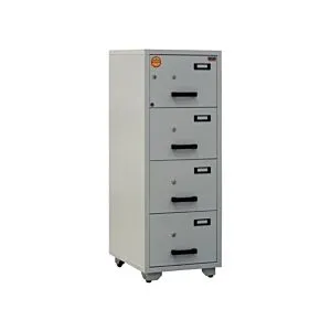 Valberg FC 4K-KK Fire Resistant Filing Cabinet, 4 Drawers, 2 Keys Lock