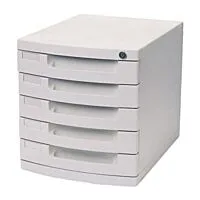 DELI 5 Drawer Cabinet with Lock in Front, White