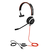 Jabra Evolve 40 MS Mono Professional Wired Headphones with Noise-Canceling Microphone