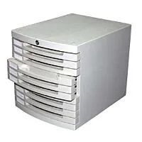 Partner 10 Drawer Cabinet with Lock, Grey, PT-28K